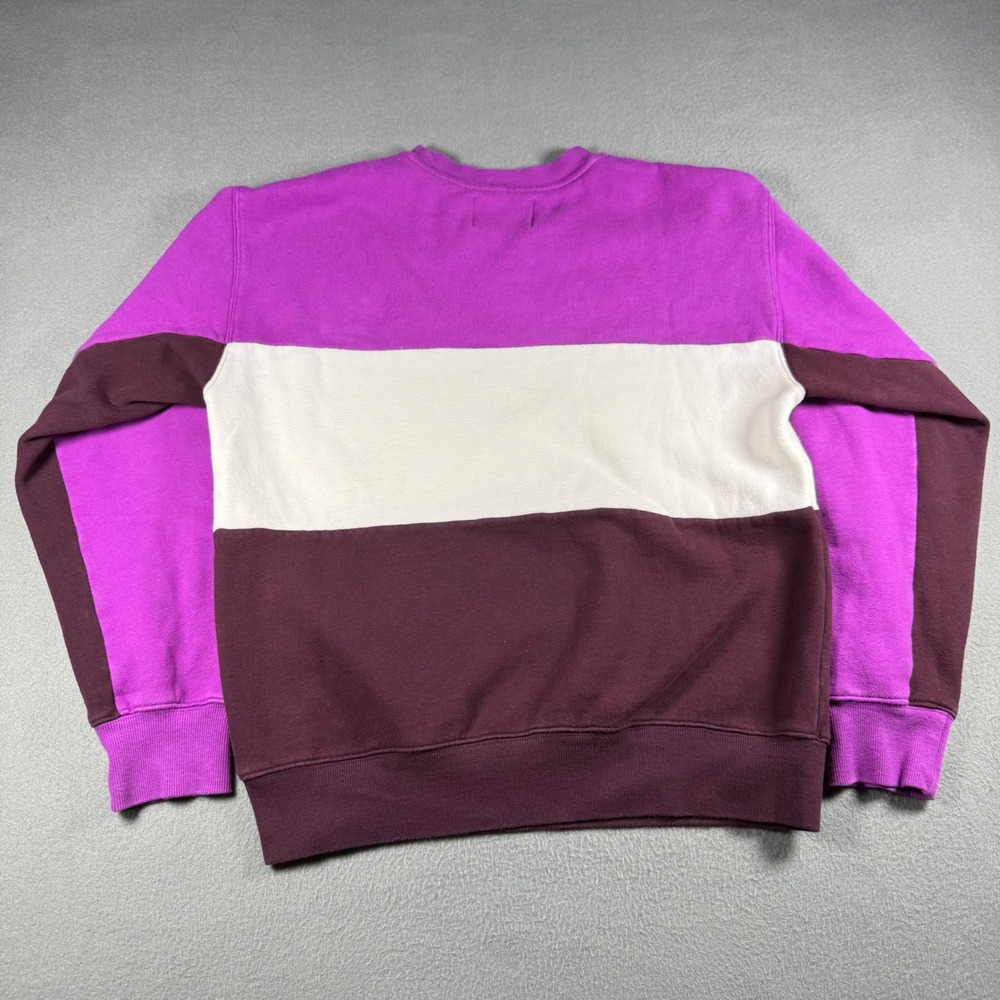 Tna Aritzia Colorblock Sweatshirt Size S Purple White Burgundy Crewneck Fleece - Picture 2 of 12